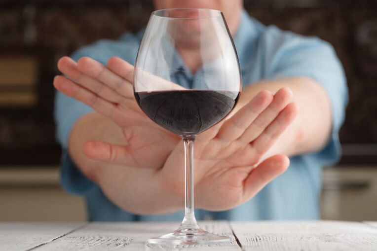 Ablehnung eines Glas Weins